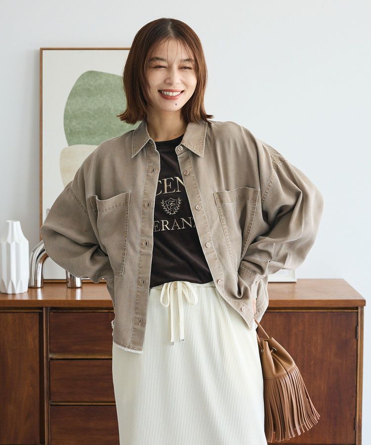 Green Parks「裾フリンジヴィンテージ風シャツ」|シャツ・ブラウス|