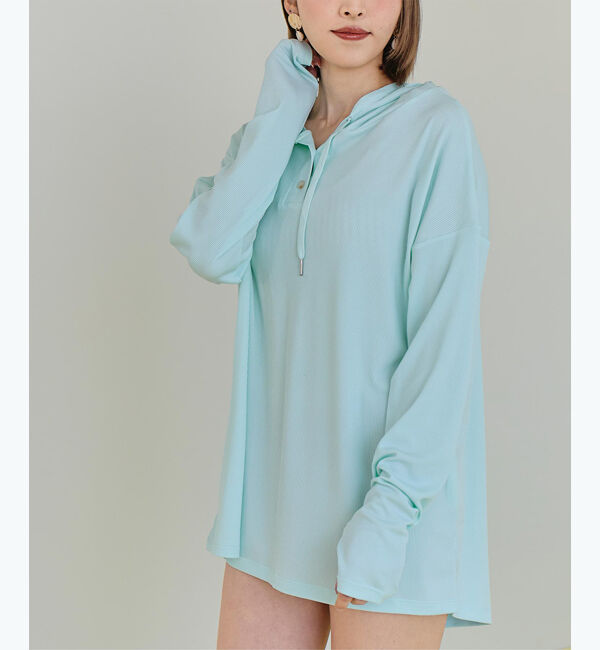 SEA DRESS「オーバーシルエットラッシュパーカープルオーバー」|ビキニトップス|