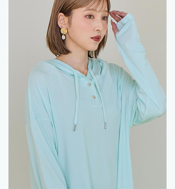 SEA DRESS「オーバーシルエットラッシュパーカープルオーバー」|ビキニトップス|