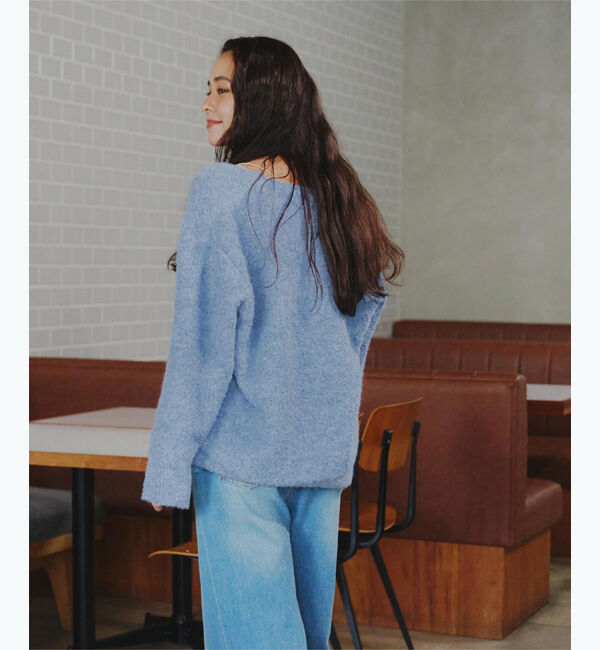 titivate「深Vネックボリュームスリーブニット」|ニット・セーター|