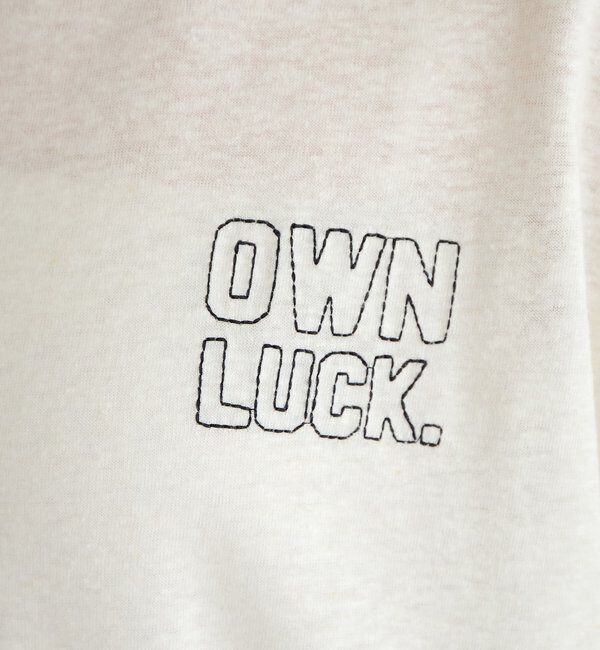  「ロゴ刺繍&times;フロッキープリント麻混Tシャツ」|Tシャツ・カットソー|