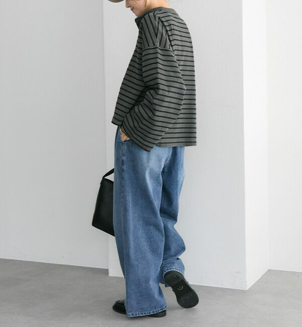  「ピグメントボーダーヘンリーネックカットソー」|Tシャツ・カットソー|