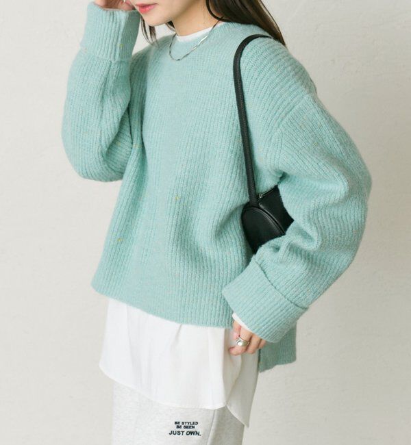  「ネップクルーネックニットプルオーバー」|キャミソール|