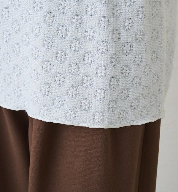  「シャギー花柄ストレッチジャガードプルオーバー」|プルオーバー|