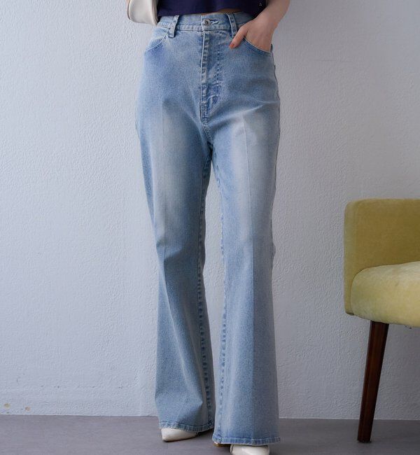  「【WEB限定】ストレッチ美脚デニムパンツ」|その他|ブルー