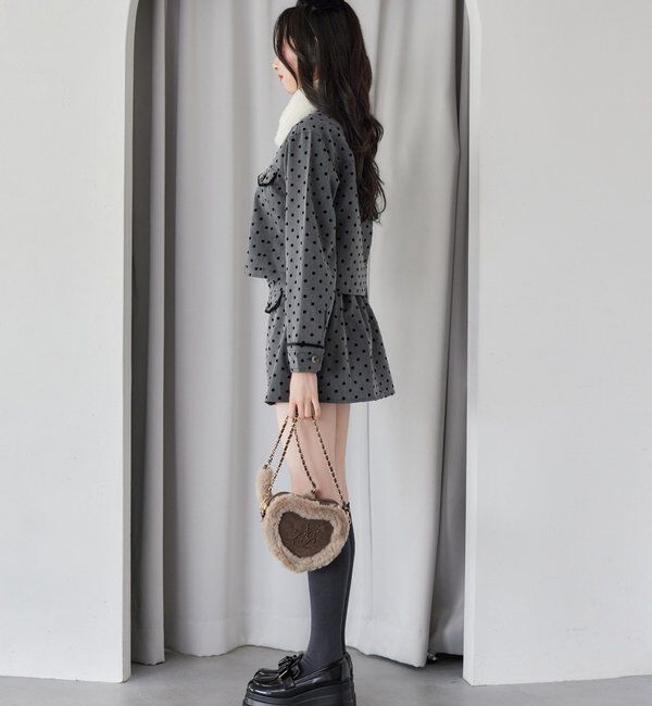  「襟ファー配色ジャケット」|ダウンベスト・ベスト|