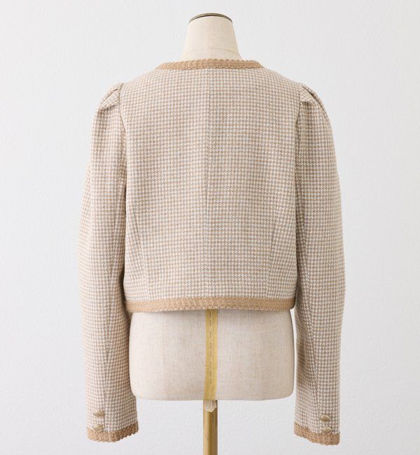  「【セットアップ対応】ノーカラーツイードジャケット」|ダウンベスト・ベスト|