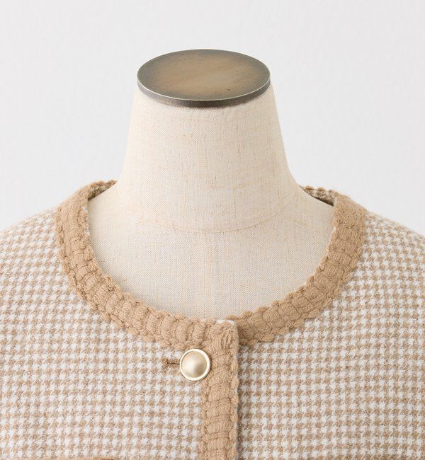  「【セットアップ対応】ノーカラーツイードジャケット」|ダウンベスト・ベスト|