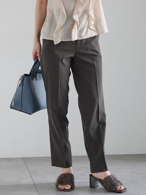 Te chichi「メタル釦楊柳テーパードパンツ」|その他|チャコールグレー