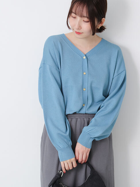 Te chichi TERRASSE「前後2WAY金釦Vネックカーディガン」|カーディガン|