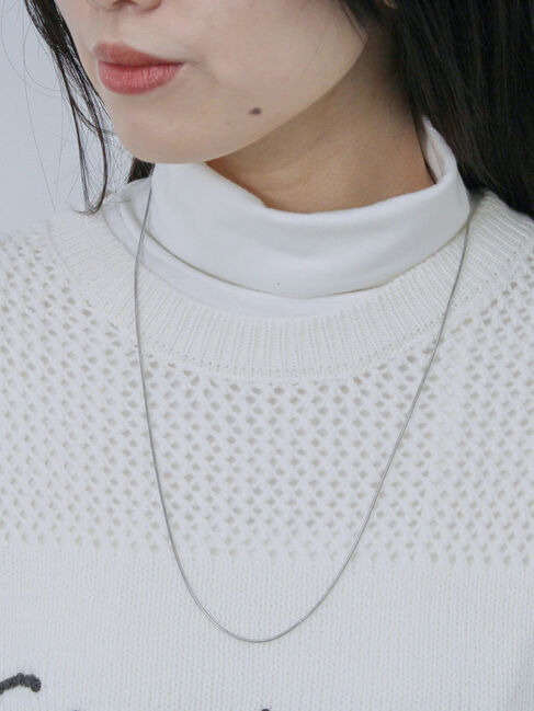 Samansa Mos2 blue「ロゴメッシュニットプルオーバー」|ニット・セーター|