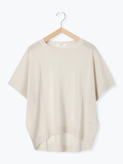 Samansa Mos2 blue「【マシンウォッシャブル】麻タッチニットプルオーバー」|ニット・セーター|