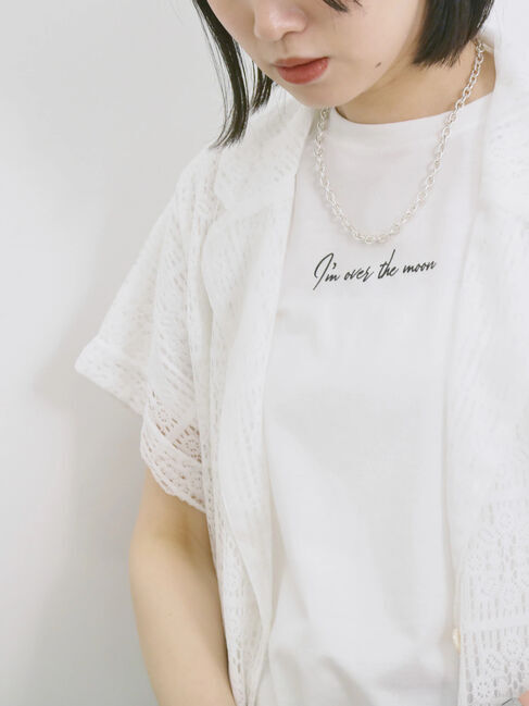 Samansa Mos2 blue「◎【接触冷感】ロゴプリントチュニック」|Tシャツ・カットソー|