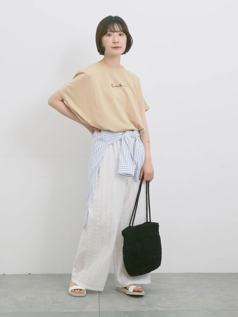 Samansa Mos2 blue「◎【接触冷感】ロゴプリントチュニック」|Tシャツ・カットソー|