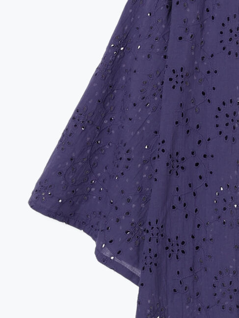 Samansa Mos2 blue「【Made in India】タッセル付ギャザーレースブラウス」|シャツ・ブラウス|