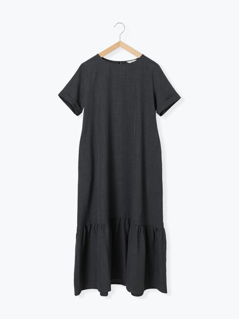 Samansa Mos2 blue「リネンタッチマキシティアードワンピース」|ワンピース|