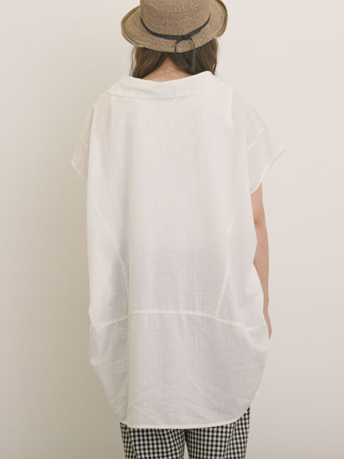 Samansa Mos2「【クールコットン】柄アソートフレンチスリーブチュニック」|シャツ・ブラウス|