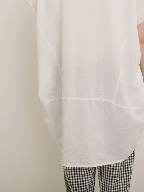 Samansa Mos2「【クールコットン】柄アソートフレンチスリーブチュニック」|シャツ・ブラウス|