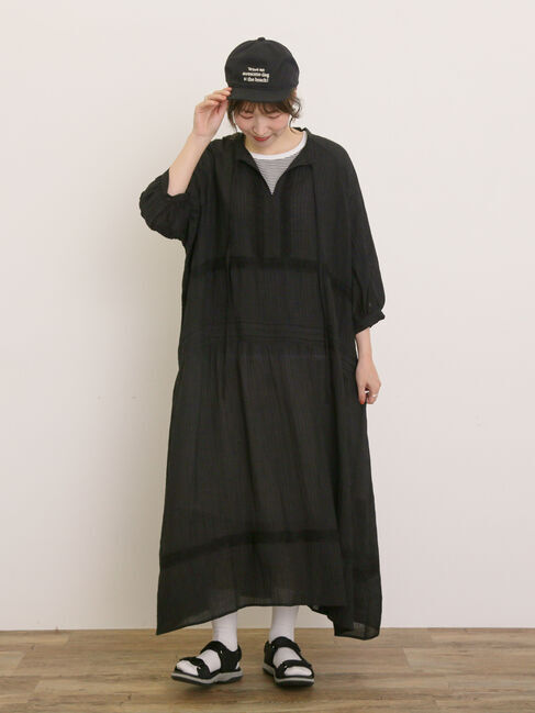 Samansa Mos2「【S/Mサイズ】◎レース切替ワンピース」|ワンピース|ブラック