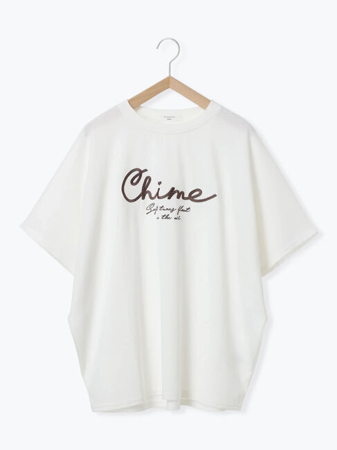 Samansa Mos2 blue「【接触冷感】ドルマンギャザー刺繍Tシャツ」|Tシャツ・カットソー|