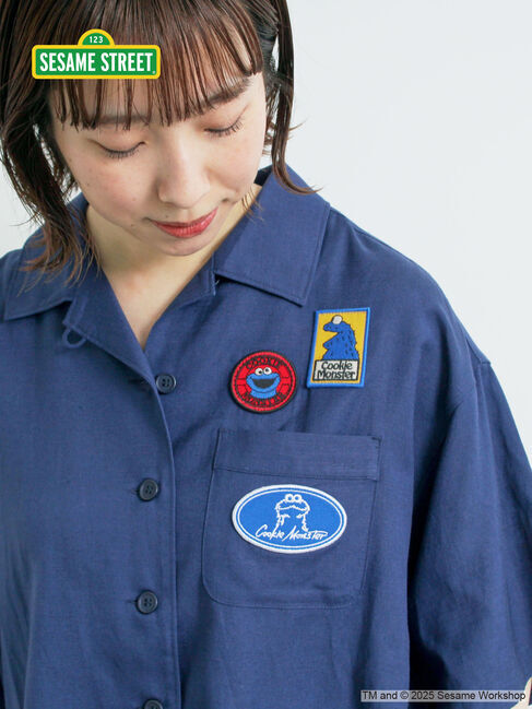 SM2「【SESAME STREET meets SM2】ワッペン付きボウリングシャツ」|シャツ・ブラウス|ネイビー