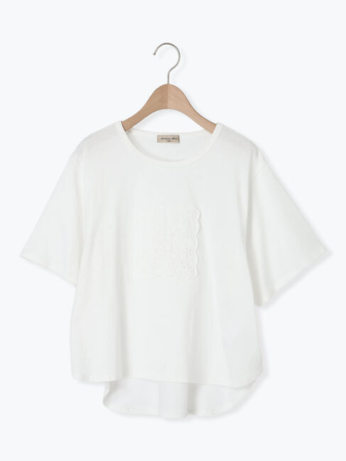 Samansa Mos2「◎レース刺繍Tシャツ」|Tシャツ・カットソー|