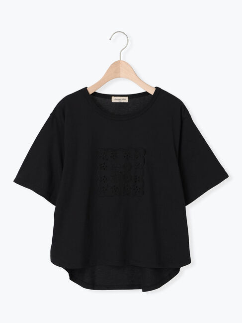Samansa Mos2「◎レース刺繍Tシャツ」|Tシャツ・カットソー|