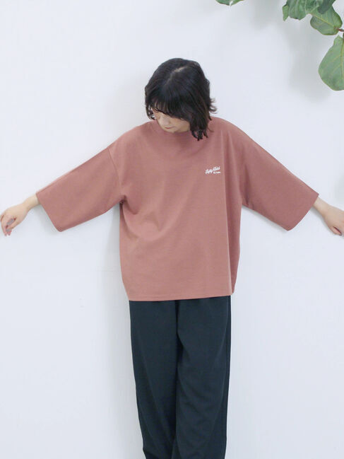 Samansa Mos2 blue「ポンチロゴ刺繍プルオーバー」|Tシャツ・カットソー|