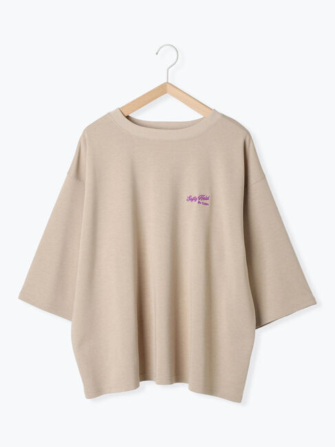 Samansa Mos2 blue「ポンチロゴ刺繍プルオーバー」|Tシャツ・カットソー|