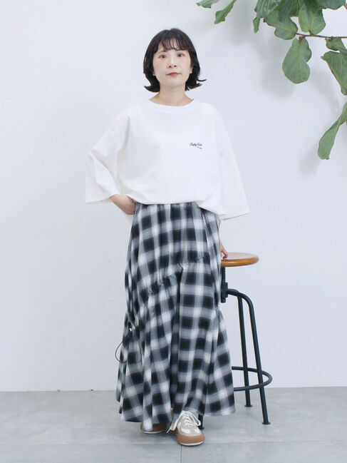 Samansa Mos2 blue「ポンチロゴ刺繍プルオーバー」|Tシャツ・カットソー|