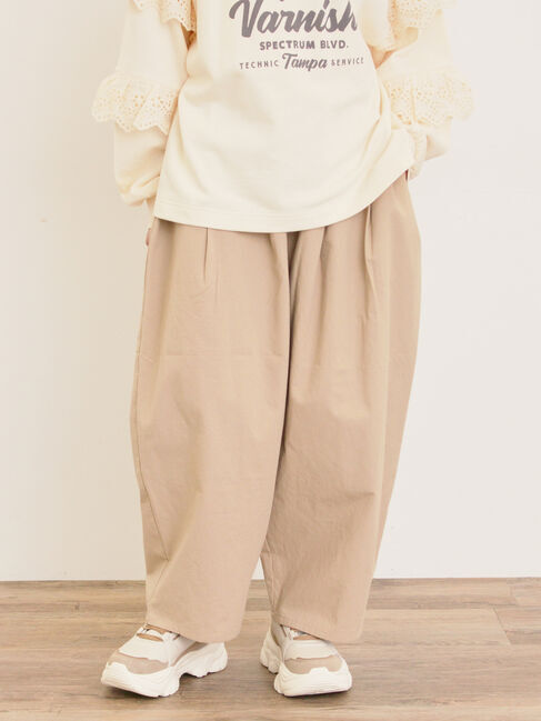 Samansa Mos2「【M/Lサイズ】ボックスタックパンツ」|その他|ベージュ