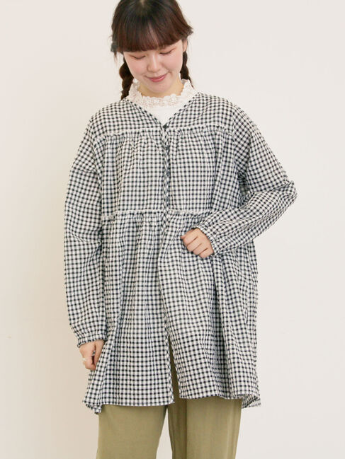 Samansa Mos2「◎サッカーチェックチュニック」|シャツ・ブラウス|