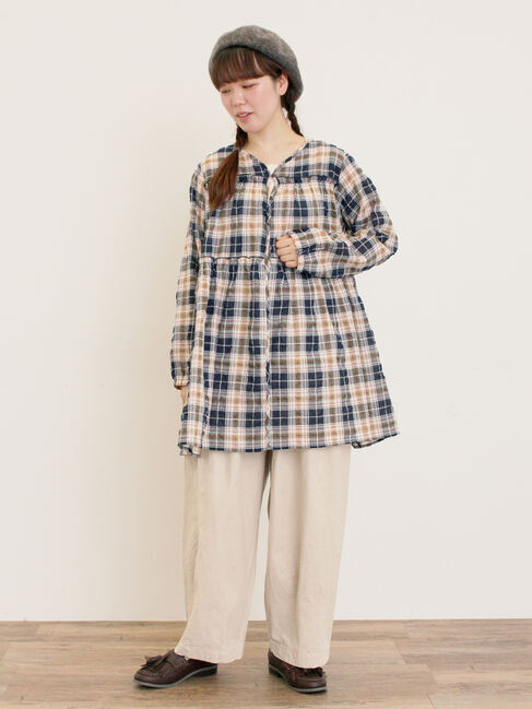 Samansa Mos2「◎サッカーチェックチュニック」|シャツ・ブラウス|