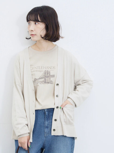 Samansa Mos2 blue「マルチスタイルVネックカーディガン」|カーディガン|