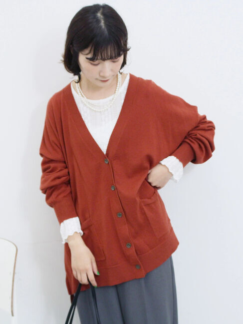 Samansa Mos2 blue「マルチスタイルVネックカーディガン」|カーディガン|