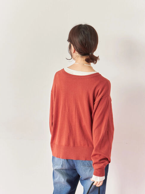 Samansa Mos2 blue「マルチスタイル前後2wayクルーネックカーディガン」|カーディガン|