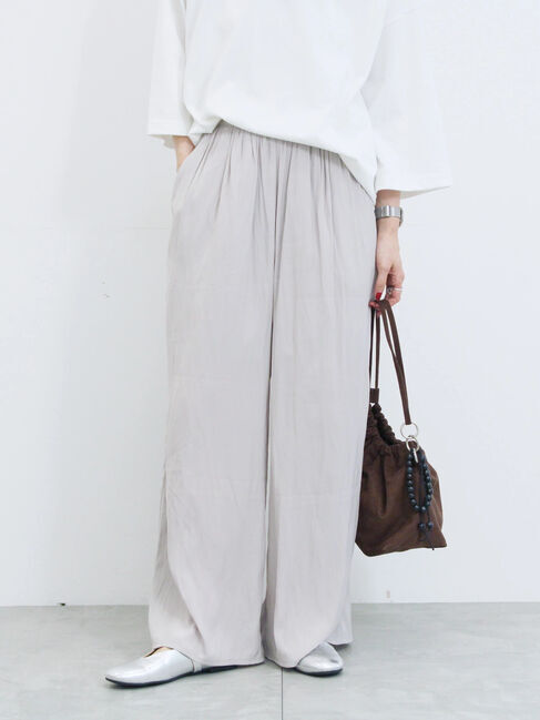 Samansa Mos2 blue「◎ビンテージサテンイージーパンツ」|その他|グレー