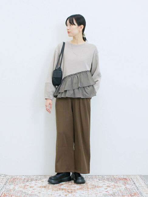 Samansa Mos2 blue「ペプラムドッキングプルオーバー」|Tシャツ・カットソー|