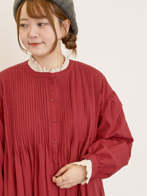 Samansa Mos2「【S/Mサイズ】綿麻/デニムピンタックワンピース」|ワンピース|