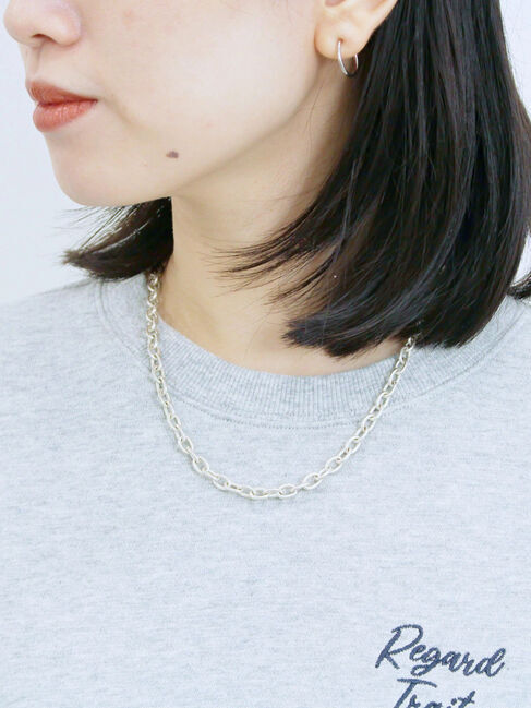 Samansa Mos2 blue「ラメ裏毛プルオーバー」|Tシャツ・カットソー|