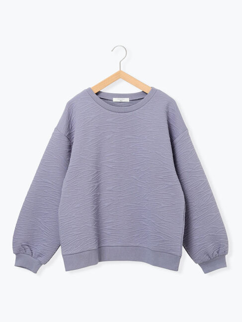 Samansa Mos2 blue「ジャガードダンボールプルオーバー」|Tシャツ・カットソー|