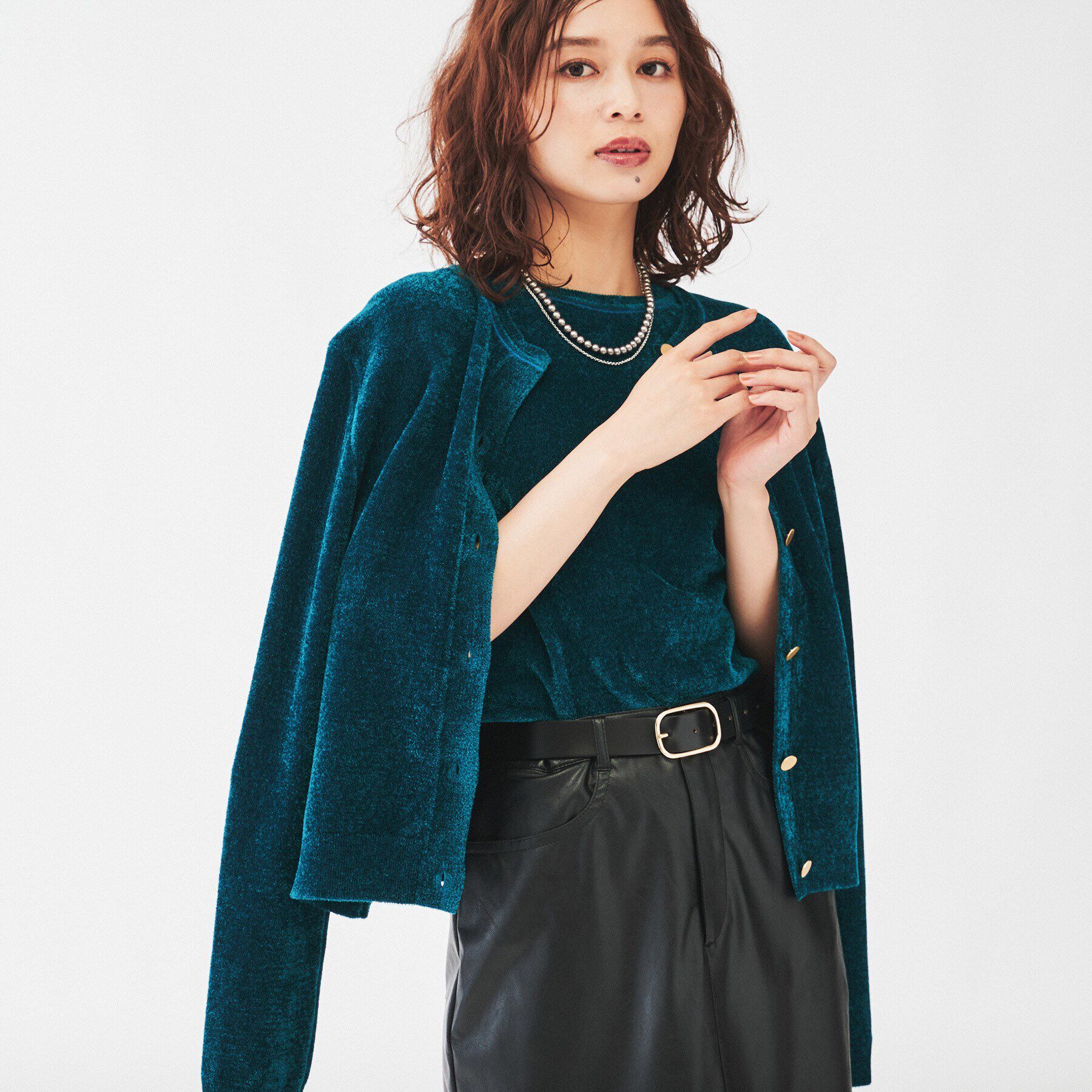 UNTITLED「【アンサンブル＆セットアップ可能】モールカーディガン」|カーディガン|ブルーグリーン(09