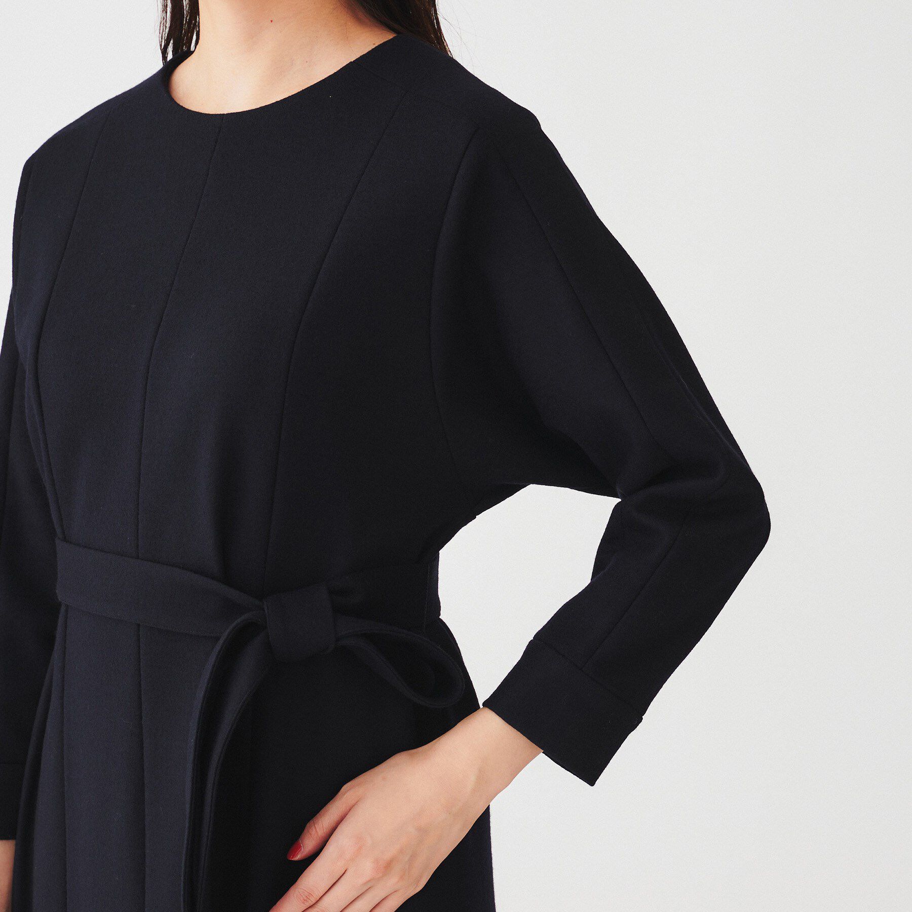 UNTITLED「【日本製/きれい目/ベルト付】ミルドジャージワンピース」|ワンピース|