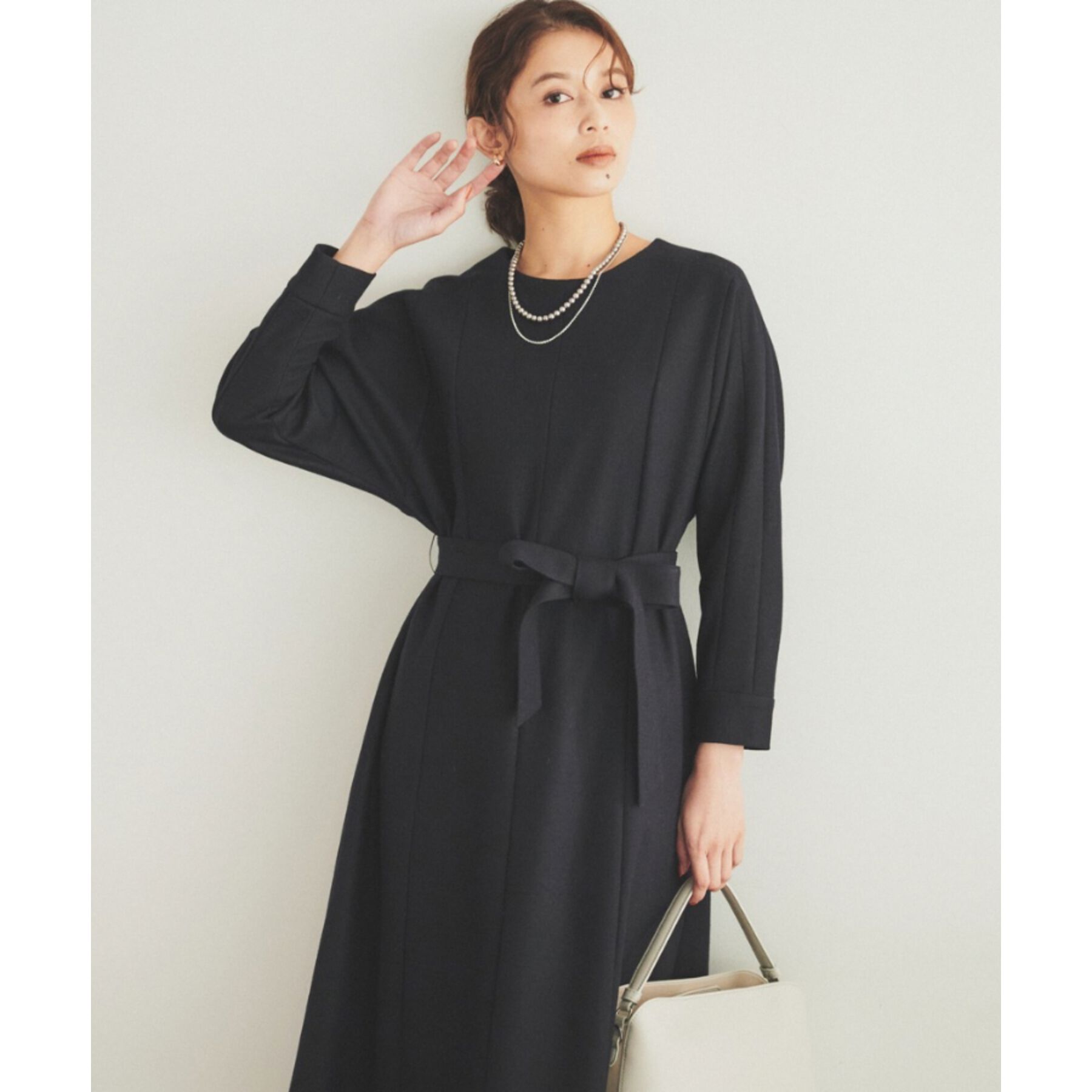 UNTITLED「【日本製/きれい目/ベルト付】ミルドジャージワンピース」|ワンピース|