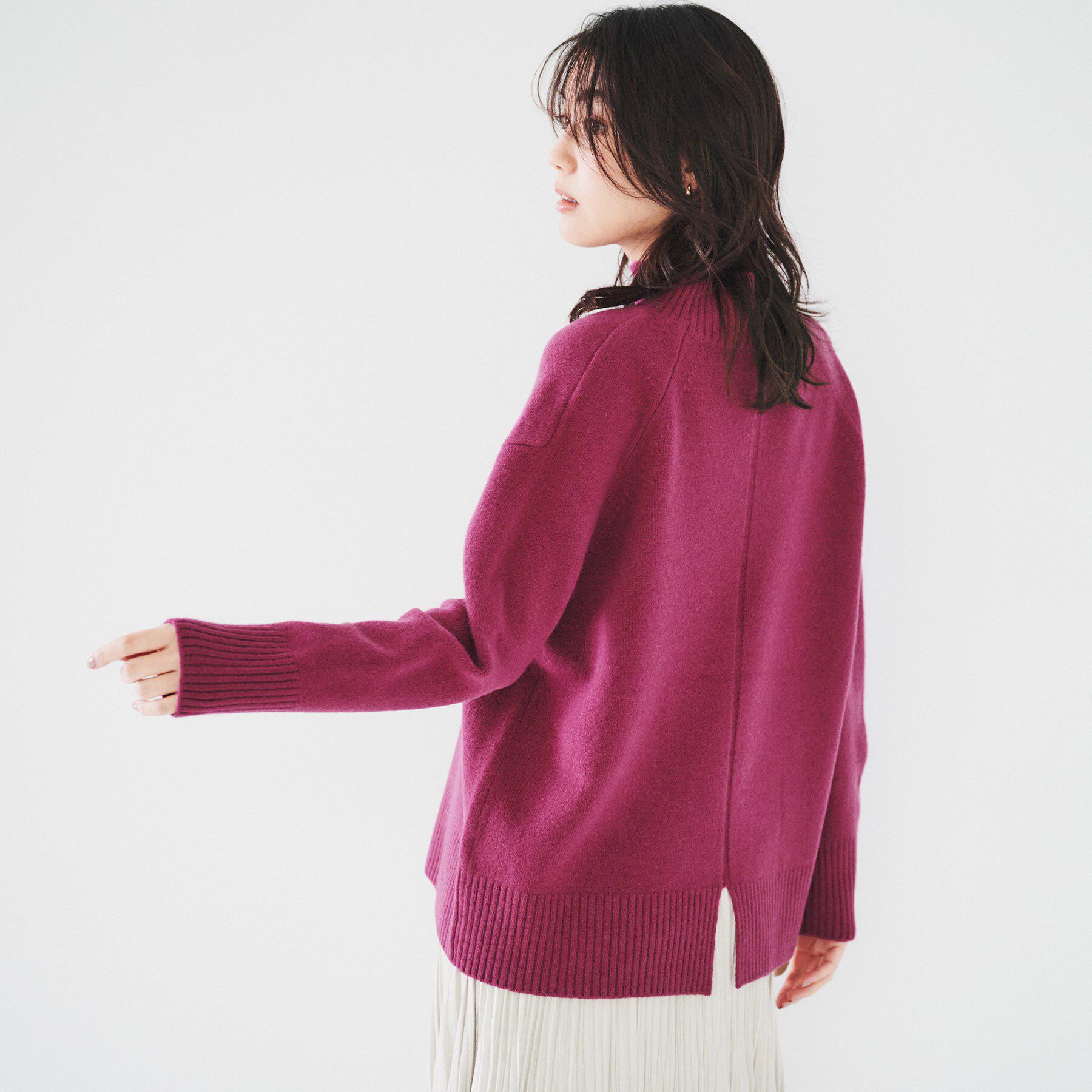 UNTITLED「ラムウールカシミヤ ボトルネックプルオーバーニット」|ニット・セーター|