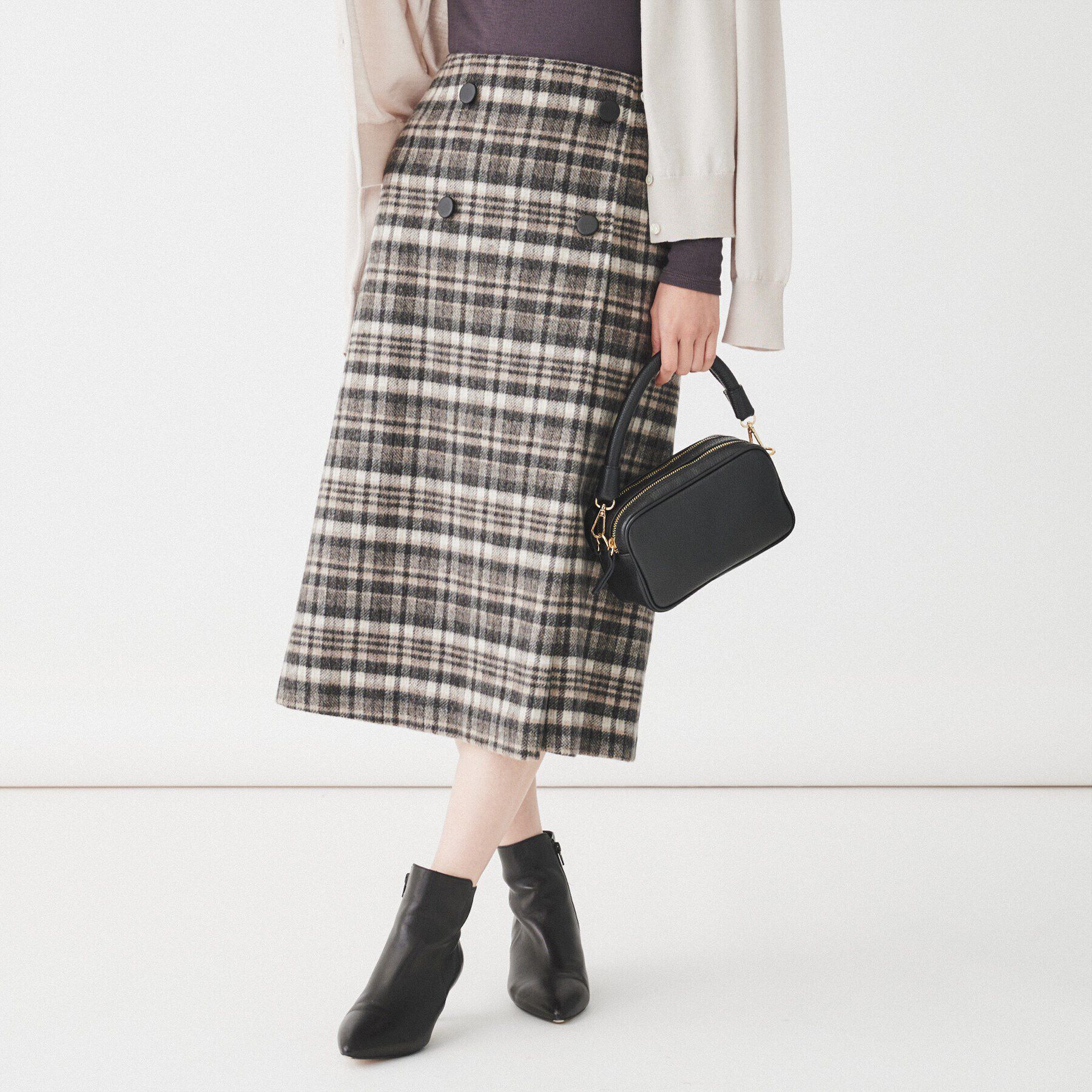 UNTITLED「【きれいめ/トラッド】ランダムチェック ラップ風スカート」|スカート|