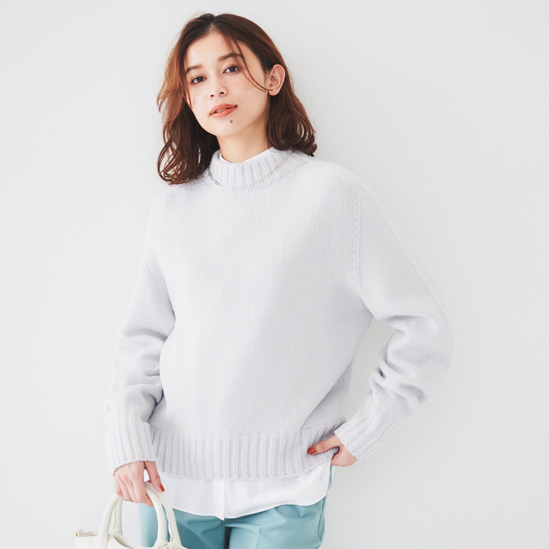 UNTITLED「【洗える】ミドルゲージ モックネックニット」|ニット・セーター|