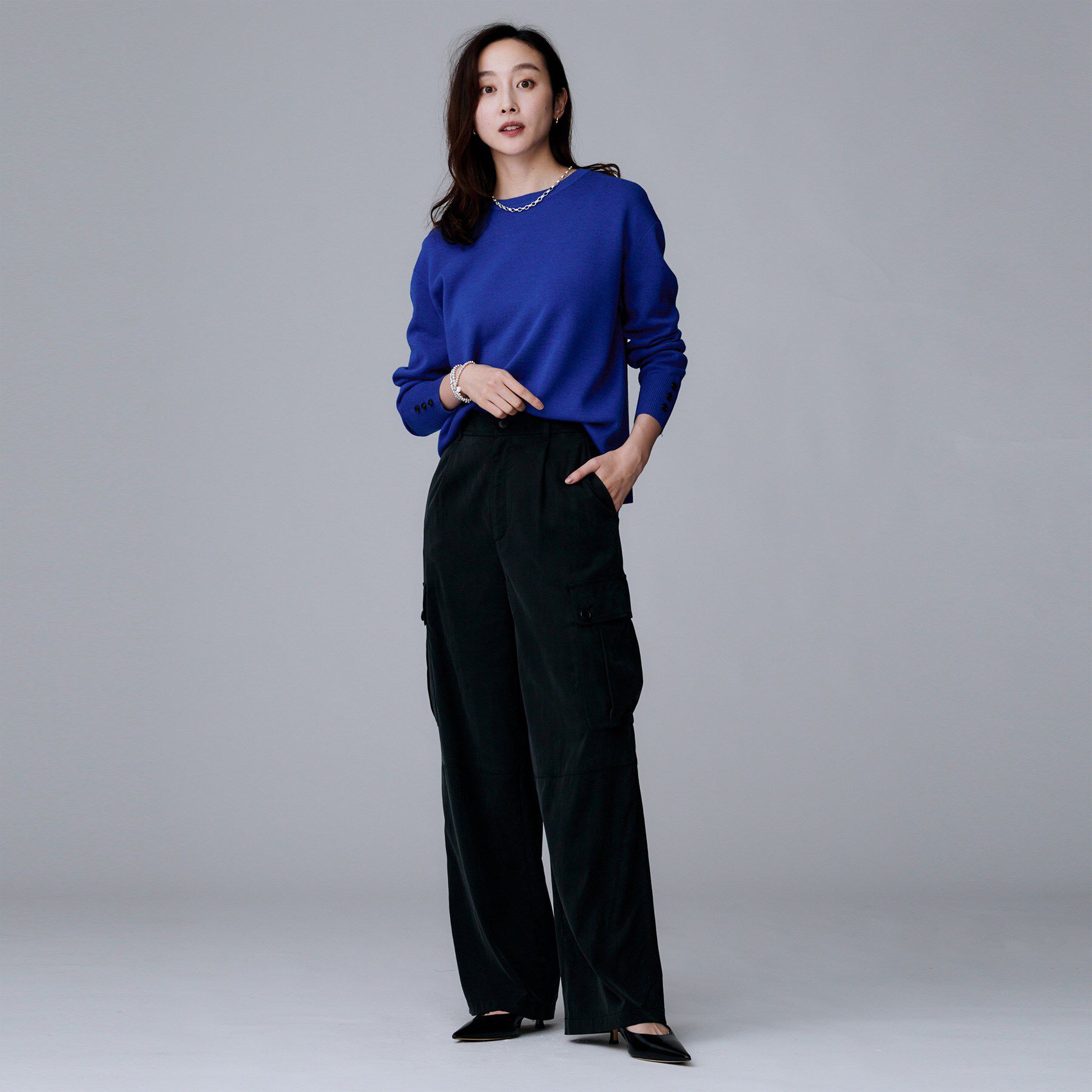 UNTITLED「【アンサンブル可/洗える】ウールミラノリブニット」|ニット・セーター|