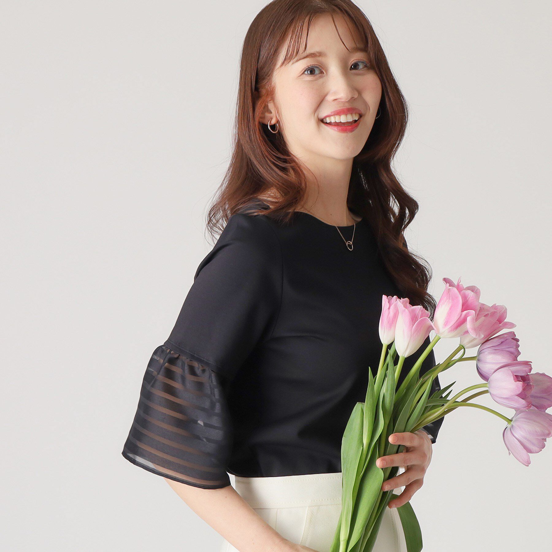 COUP DE CHANCE「【洗える／日本製】袖デザインのジャージプルオーバー」|Tシャツ・カットソー|ブラック(019)