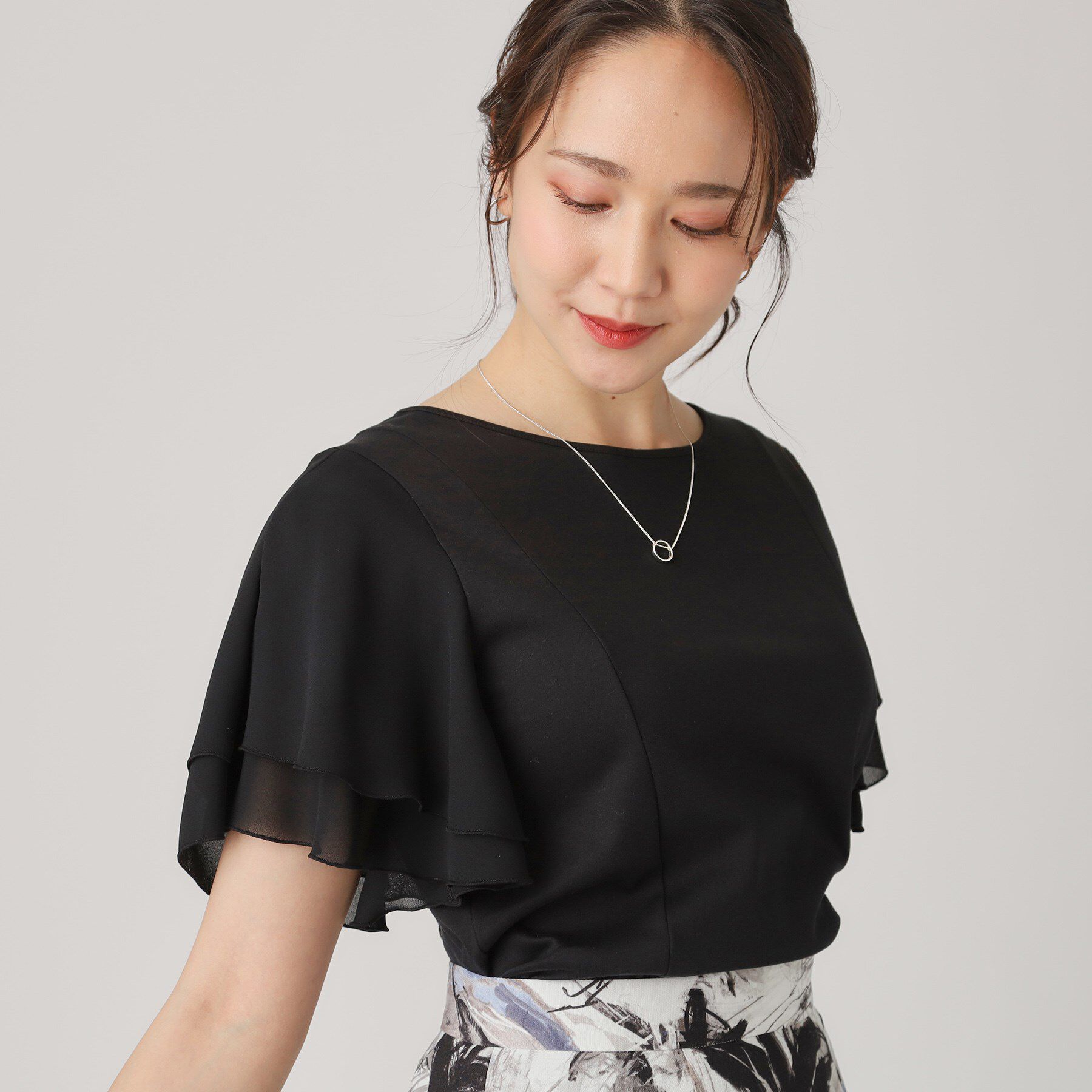 COUP DE CHANCE「【洗える／日本製】異素材組合せのジャージートップス」|Tシャツ・カットソー|